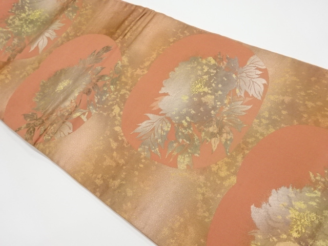 JAPANESE KIMONO / VINTAGE FUKURO OBI / WOVEN FLOWER